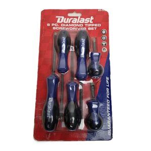 Duralast 6 Piece Diamond Tipped Screwdriver Set 65-000 Phillips Slotted Magnetic